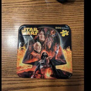 Star Wars Double Sided Puzzle 500 Pieces Metal Tin Complete Darth Vader Yoda